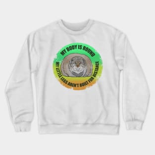 Round Pallas Cat Green Yellow Crewneck Sweatshirt